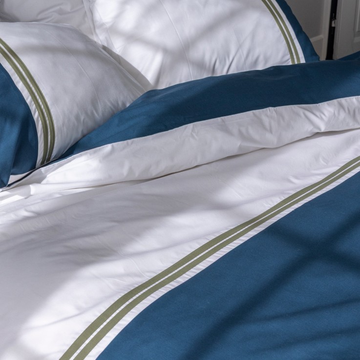 Housse de couette Esprit Couture en percale de Coton lavé