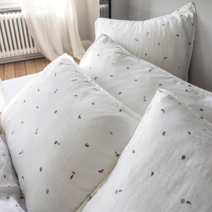 Taie d'oreiller Mille et une feuilles en gaze de Coton