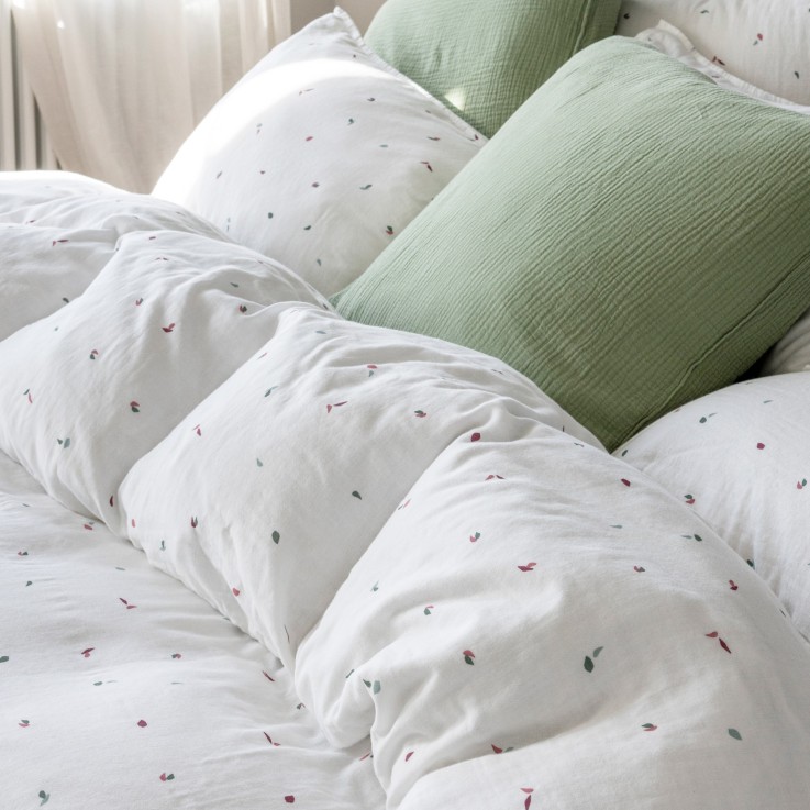 Housse de couette Mille et une feuilles en gaze de Coton