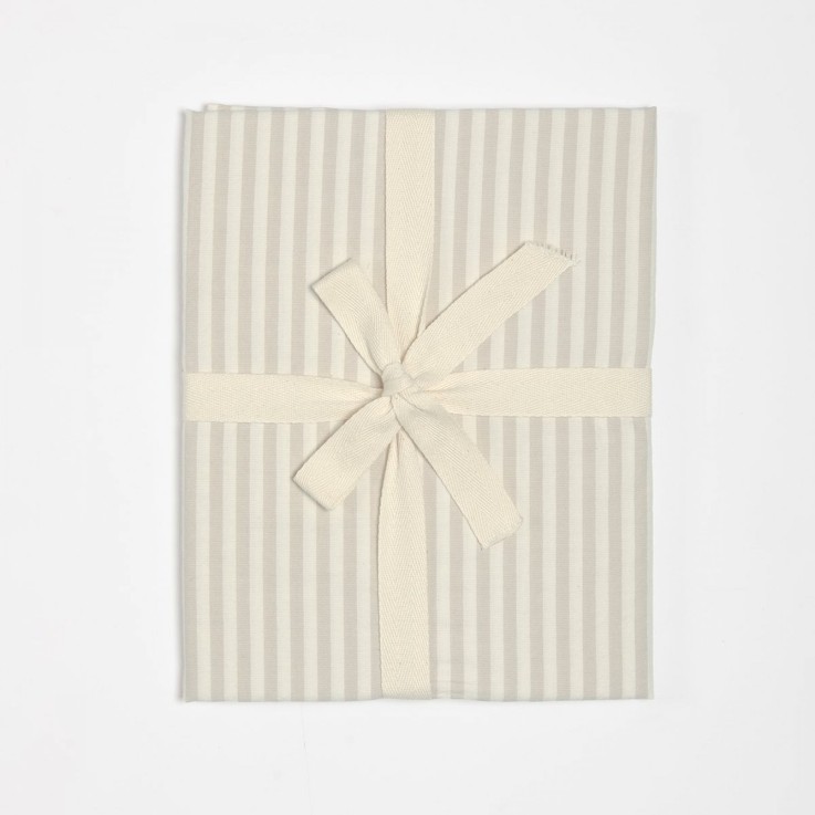 Drap housse Percale de Coton Bio rayé 1 personne