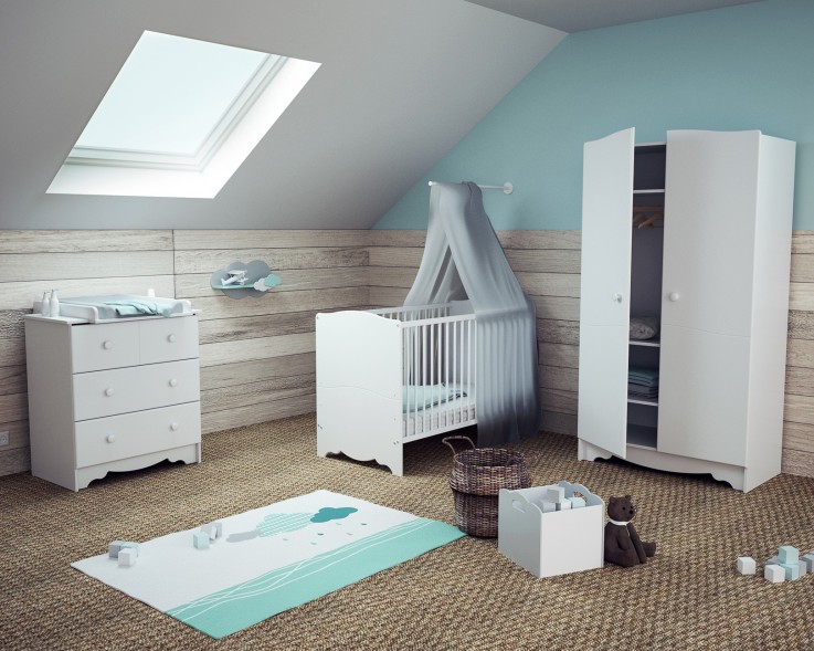 Armoire enfant 2 portes en bois MARELLE