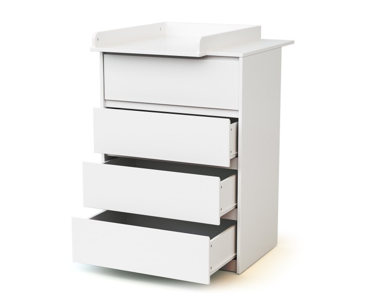 Commode bébé 4 tiroirs en bois avec plan à langer en bois 50 cm UNO