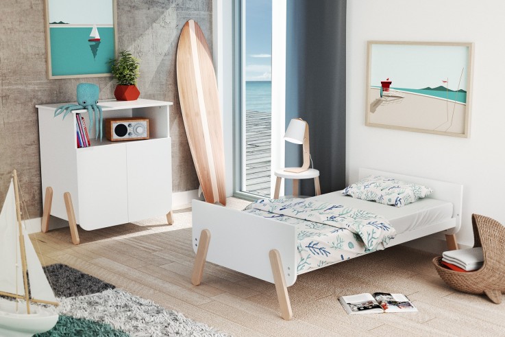 Lit bébé évolutif en bois PIRATE 70 x 140 cm
