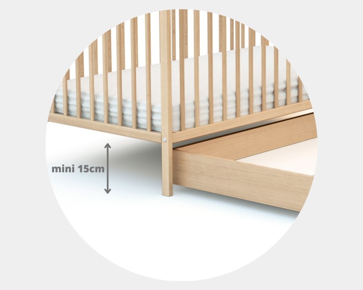 Tiroir de lit bébé en bois Essentiel 60x120cm