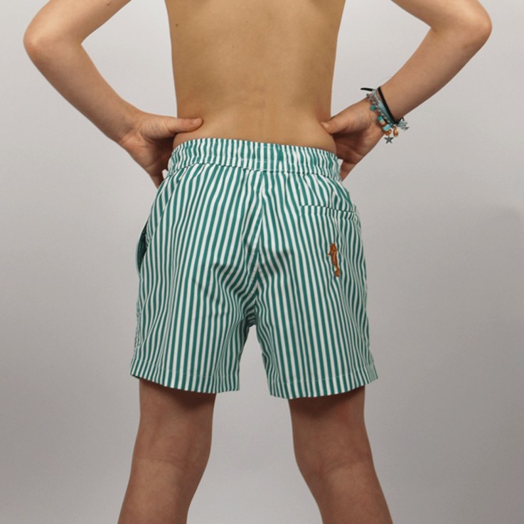 Short de bain Enfant Le petit Poseidon Rayé Recyclé