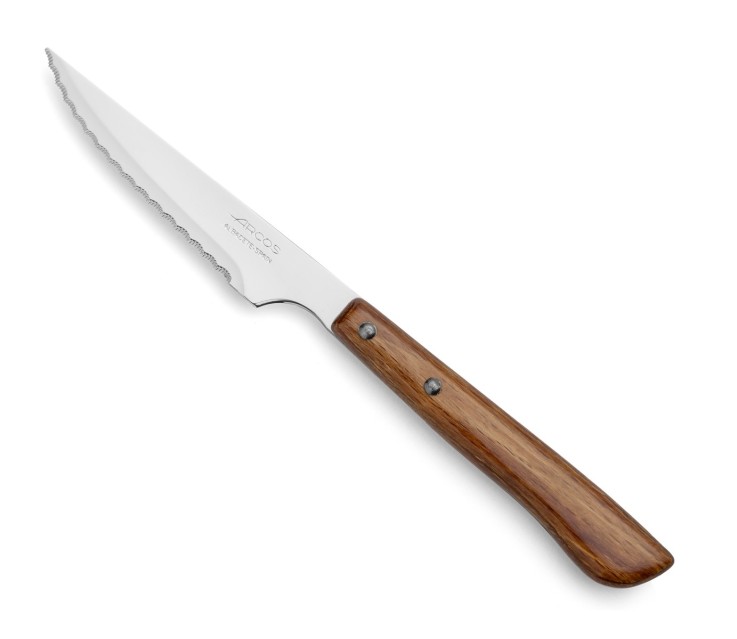 Couteau à steak cranté Forest en bois de peuplier lame Acier Inoxydable (inox) lame 10,5 cm