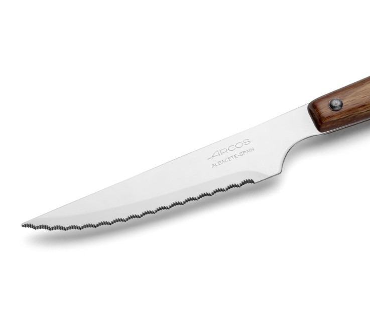 Couteau à steak cranté Forest en bois de peuplier lame Acier Inoxydable (inox) lame 10,5 cm