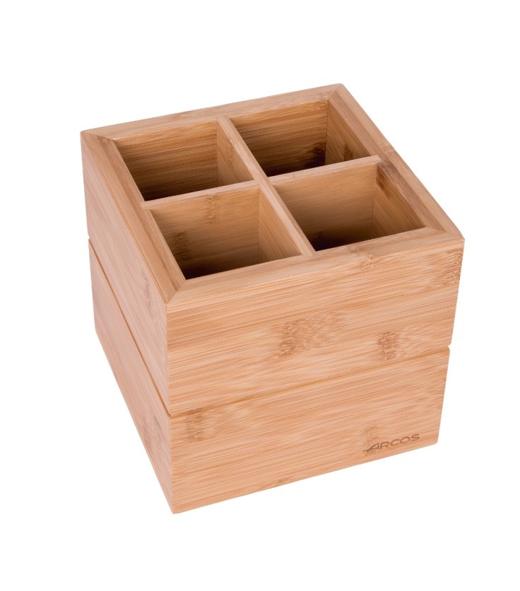 Bloc Rangement Couteaux Tacos en bambou 15x16x16 cm