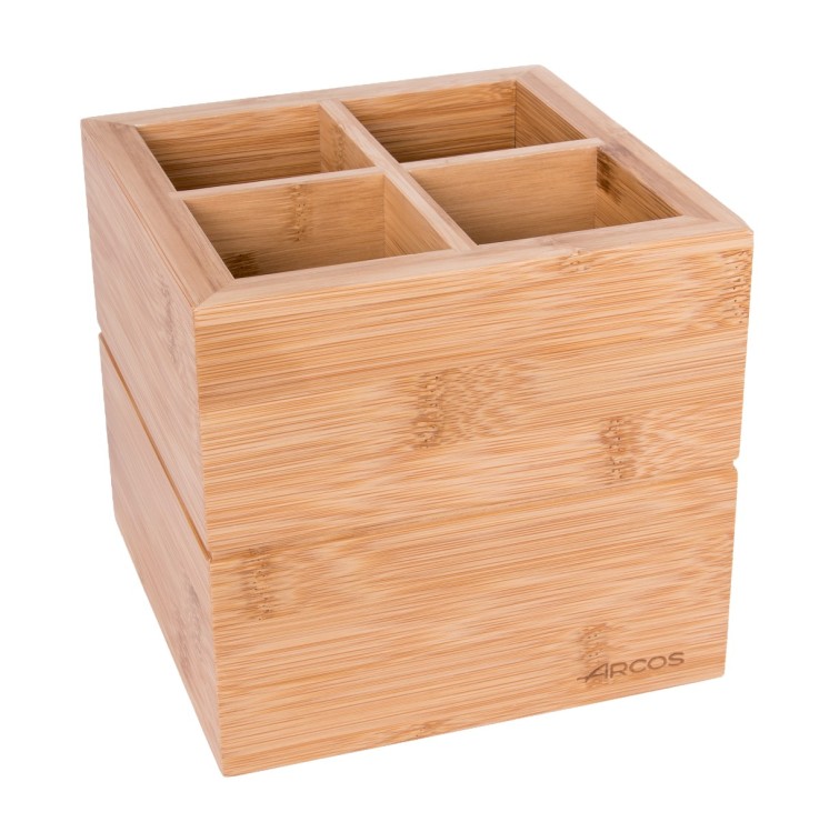Bloc Rangement Couteaux Tacos en bambou 15x16x16 cm