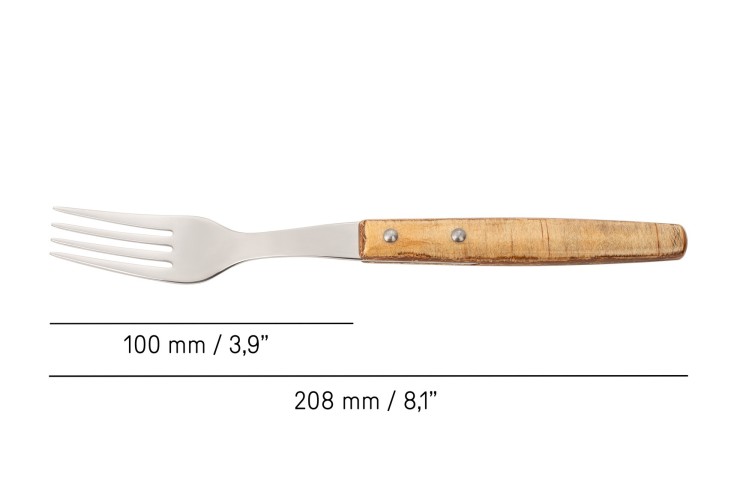 Fourchette à steak Forest en bois de peuplier Acier Inoxydable (inox) 20 cm
