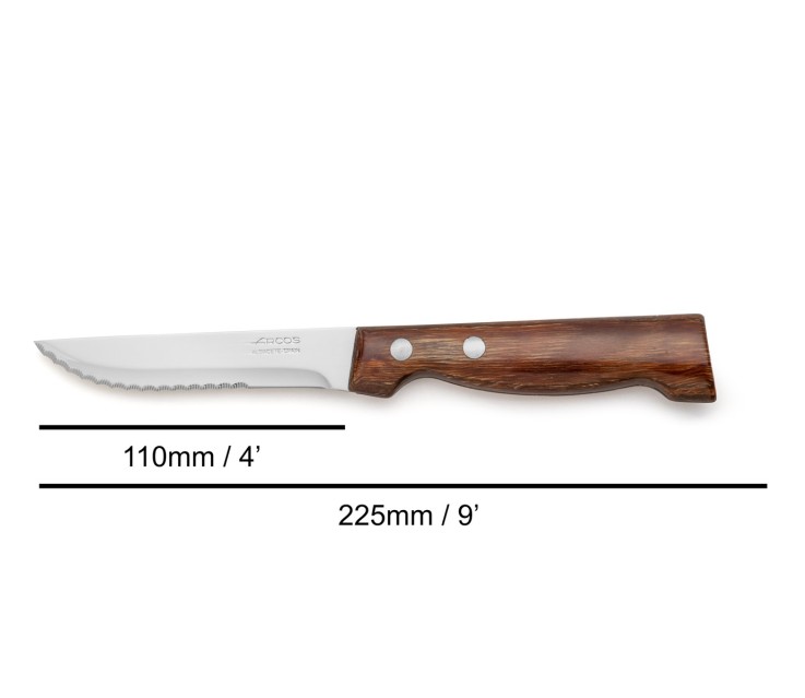 Couteau à steak lame large Forest en bois de hêtre Acier Inoxydable (inox) lame 11 cm