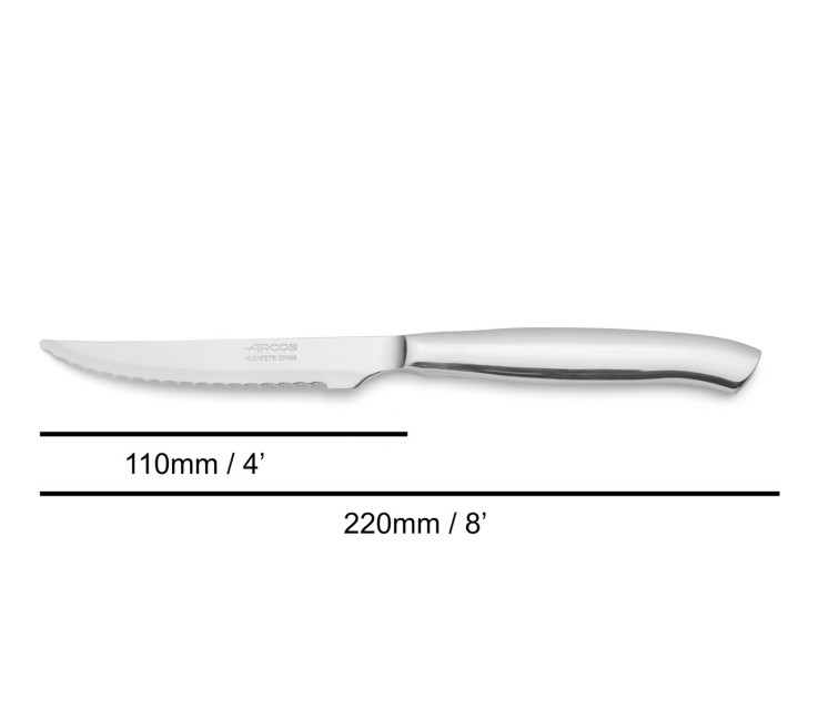 Couteau cranté à steak Steel-Force Acier Inoxydable (inox) lame 11 cm