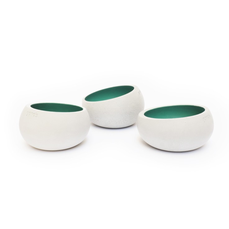 Lot de 3 photophores en béton Brut