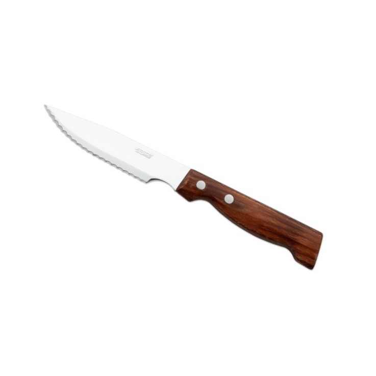 Couteau à steak en bois de hêtre lame large Acier inoxydable (inox) lame 12 cm