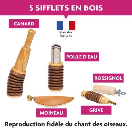 Coffret de 5 appeaux manuels