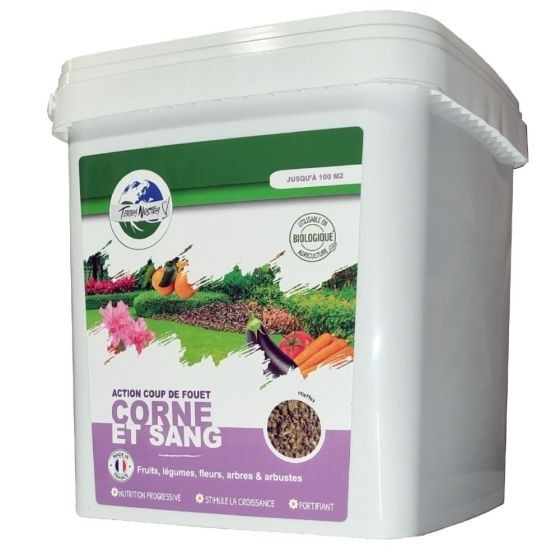 Corne  et  Sang - Engrais azoté - Coup de fouet - Prêt à l'emploi - 3 kg