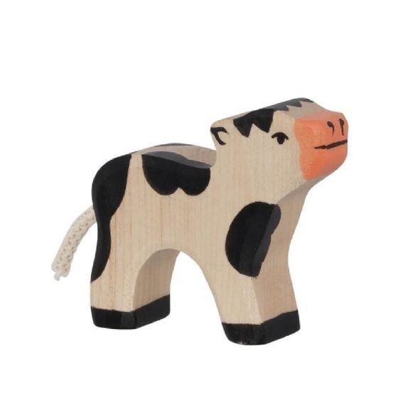 Figurine Holtztiger Veau - Noir et Blanc