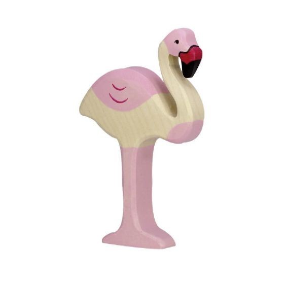 Figurine Holtztiger Flamant rose