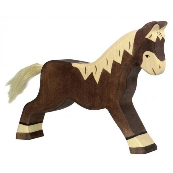 Figurine Holtztiger Cheval marchant - Marron foncé