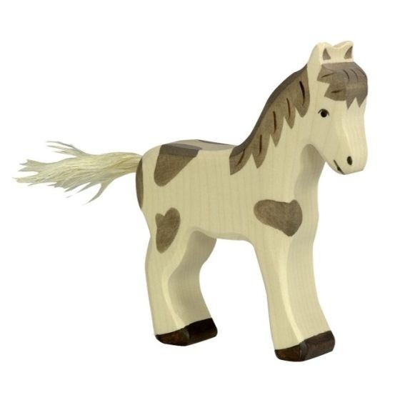 Figurine Holtztiger Poulain debout - Tacheté