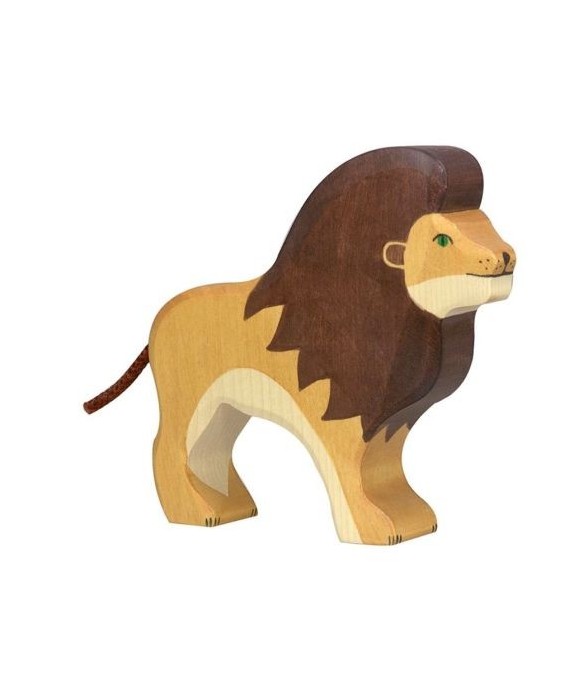 FIGURINE HOLZTIGER LION 15 cm