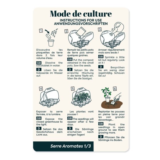 Mini serre de jardinage aromatiques à semer
