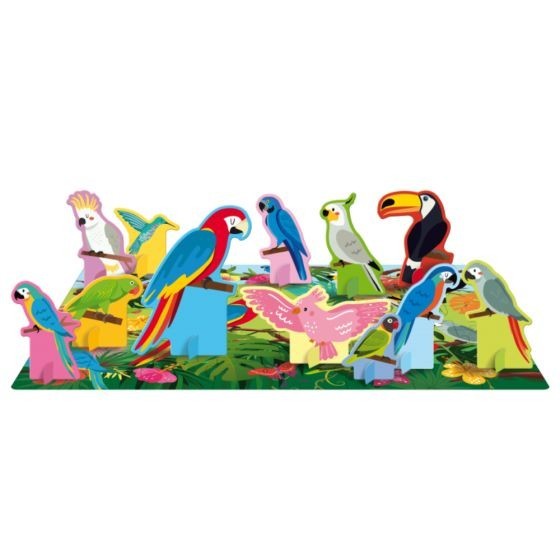Coffret Le monde des oiseaux : Livre, Puzzle & Figurines