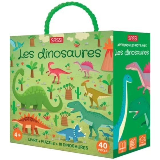 Coffret Les dinosaures : Livre, Puzzle & Figurines