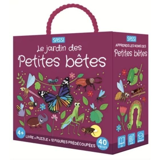 Coffret Le jardin des petites bêtes : Livre, Puzzle & Figurines