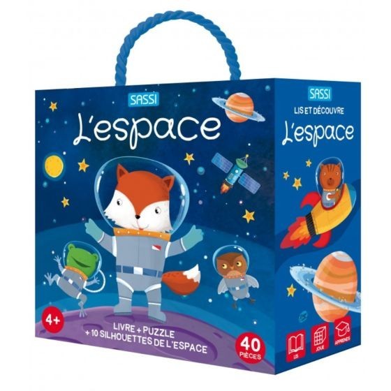 Q-Box L'espace : Livre, Puzzle & Figurines