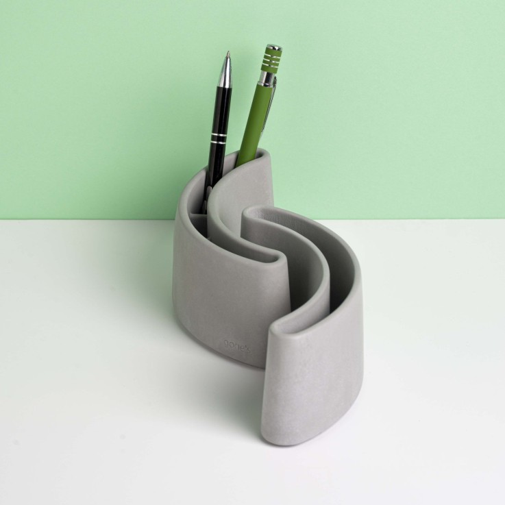 Lot de 2 pots à crayons Parenthèse en Béton Brut