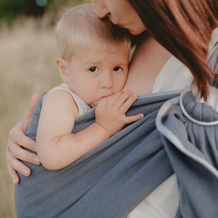 Écharpe de portable sans nœud Sling Sergé Brisé Coton Bio