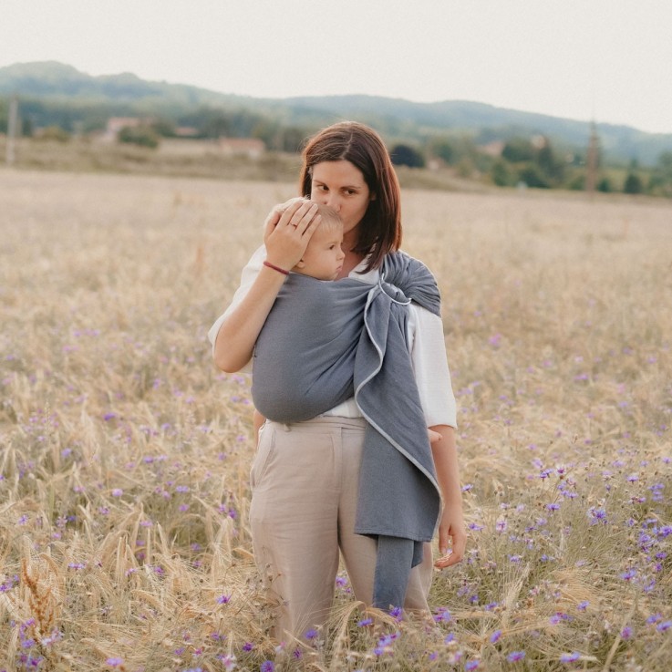 Écharpe de portable sans nœud Sling Sergé Brisé Coton Bio
