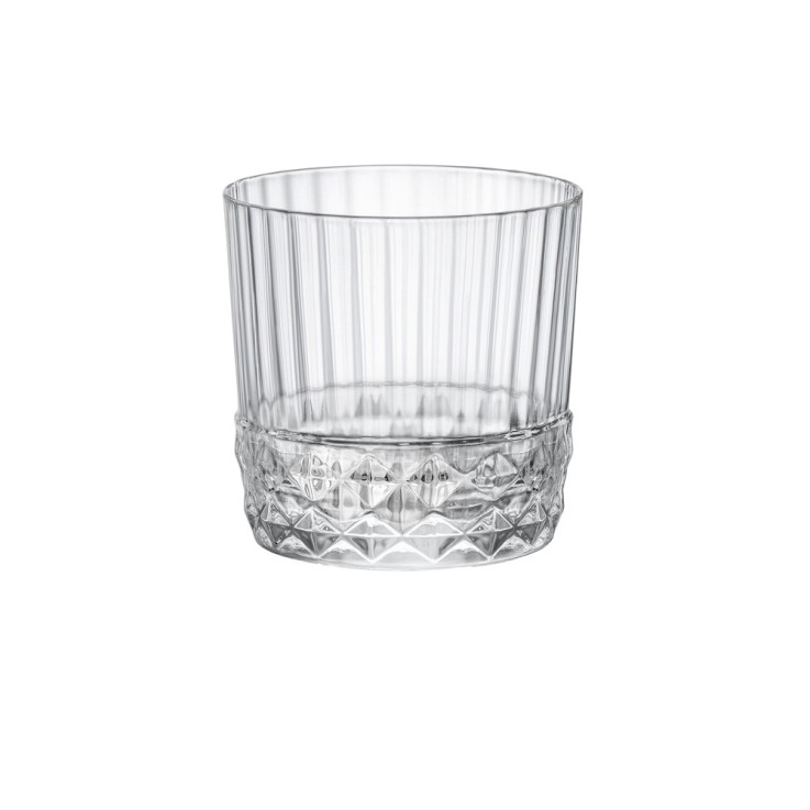 Boîte de 4 gobelets America forme basse 30 cl en verre