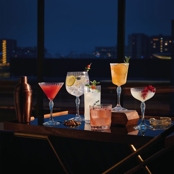 Boîte de 4 gobelets America forme basse 30 cl en verre