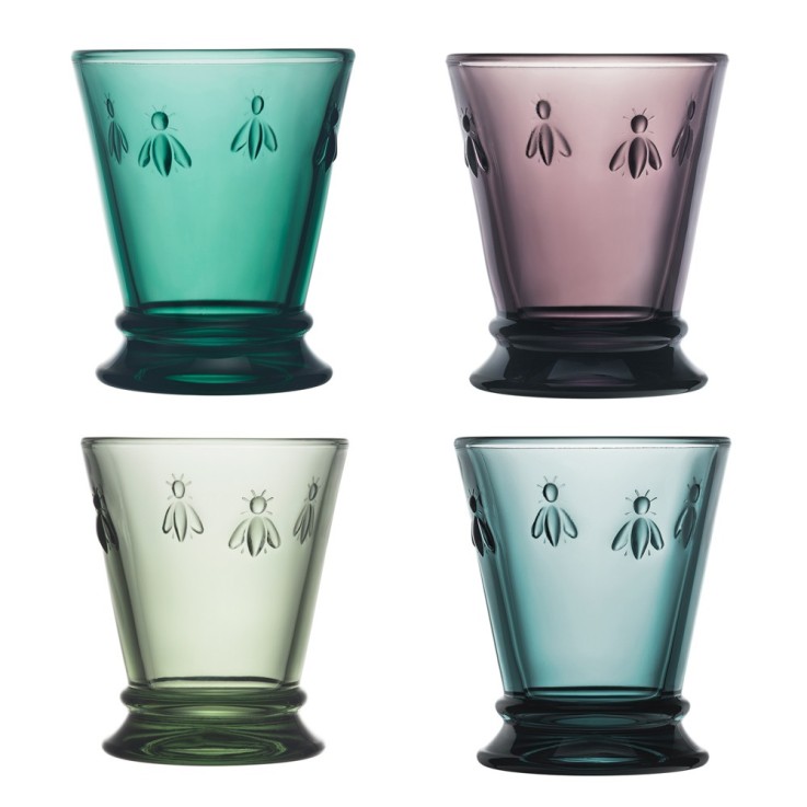 Set de 4 gobelets Abeille 26 cl (1 modèle aléatoire) en verre