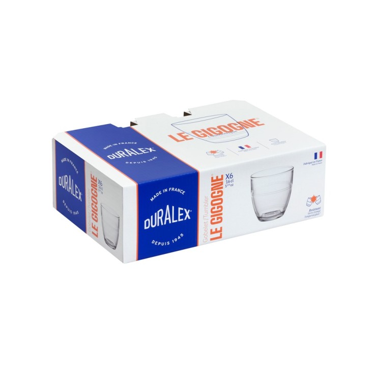Boîte de 6 gobelets Gigogne 16 cl en verre