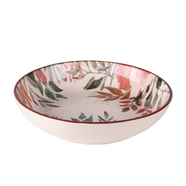 Assiette creuse Pink Flor 19 cm (lot de 6) en faïence