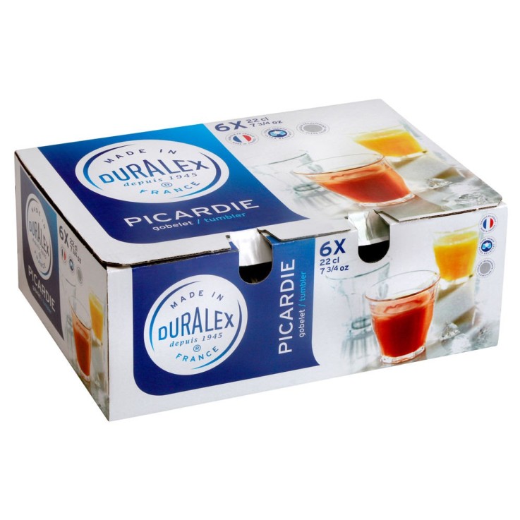 Boîte de 6 gobelets Picardie 20 cl en verre