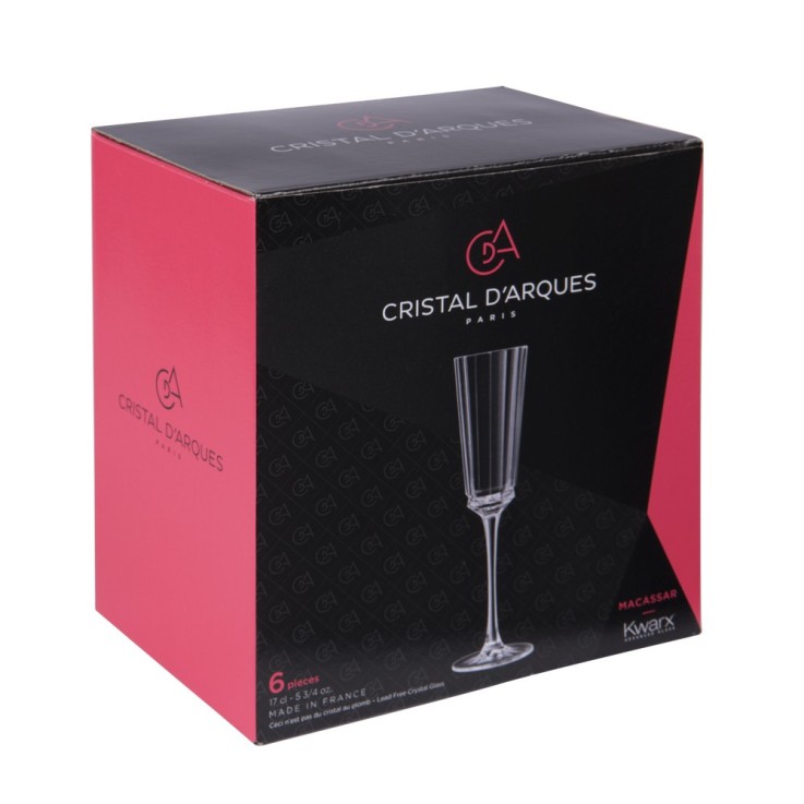 Flûte 17 cl Macassar (lot de 6) en verre
