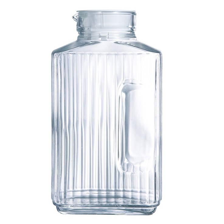 Pichet Quadro avec bouchon  2 l blanc en verre