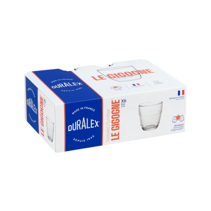 Boîte de 6 gobelets Gigogne 9 cl en verre