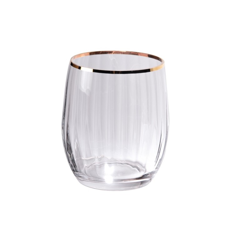 Boite de 6 gobelets bas filet or 30 cl en cristallin