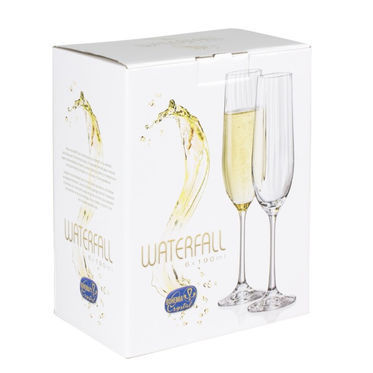 Boîte de 6 flûte Waterfall 19 l en cristallin
