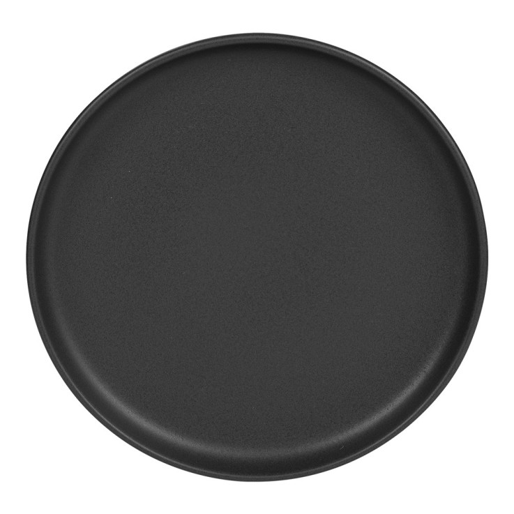 Assiette à dessert Uno noir 22 cm (lot de 6) en grès