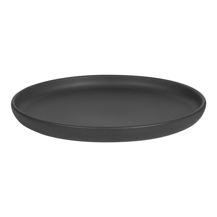 Assiette à dessert Uno noir 22 cm (lot de 6) en grès