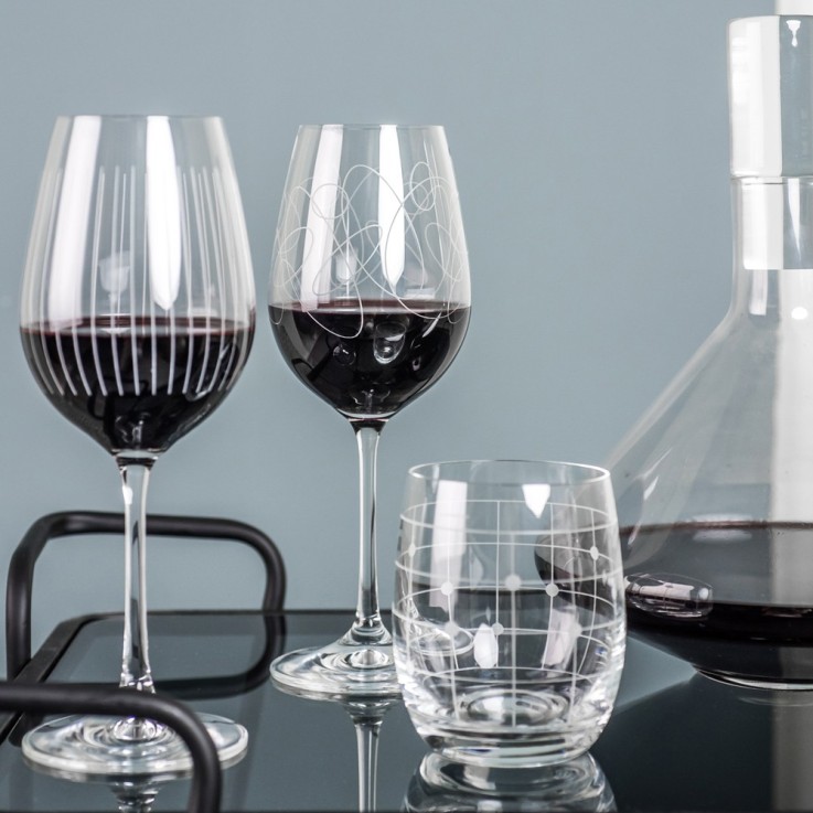 Coffret de 6 verres à pied Graphik 35 cl en cristallin