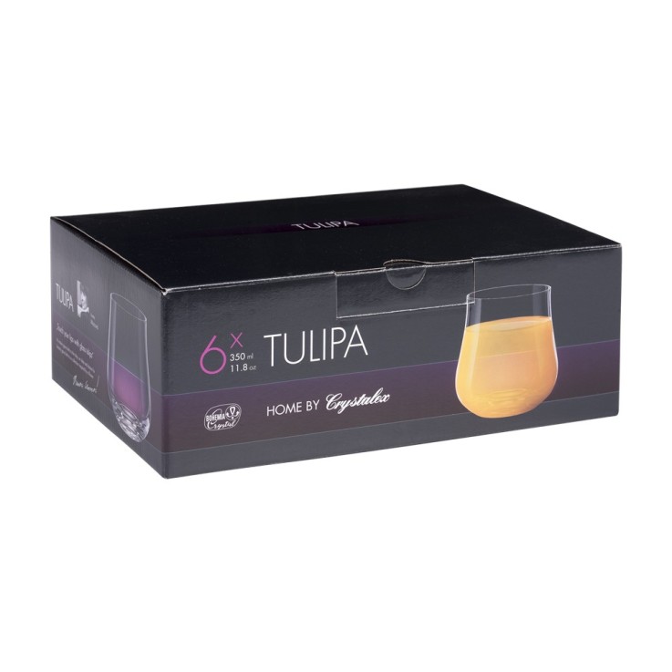 Boîte de 6 gobelets Tulipa 35 cl en cristallin