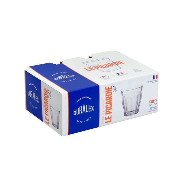 Boîte de 6 gobelets Picardie 16 cl en verre