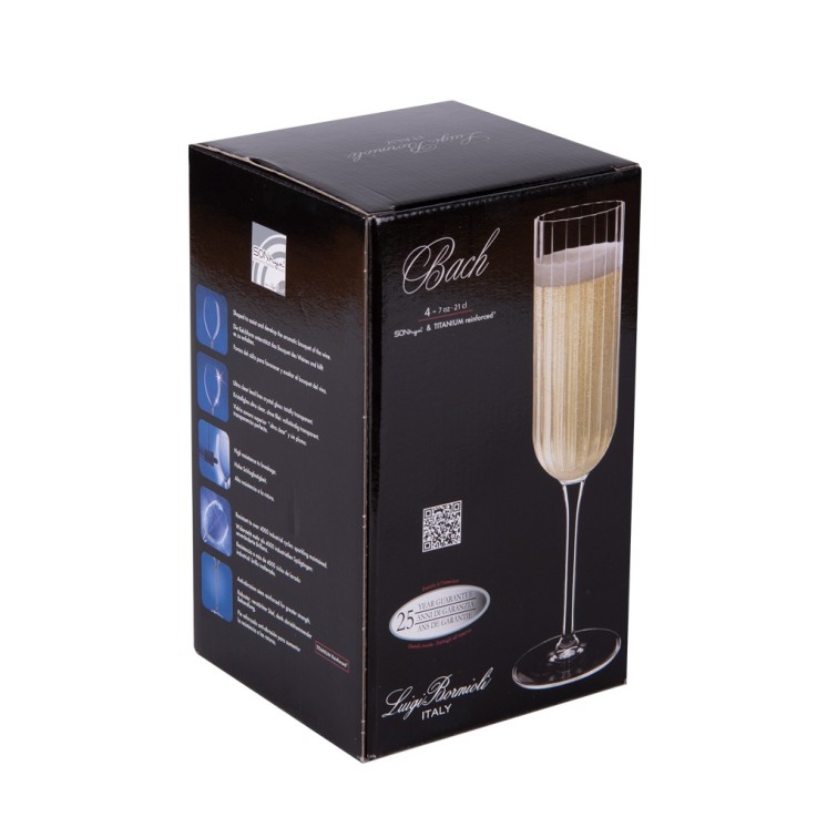 Boîte de 4 flûtes Bach 21 cl en verre